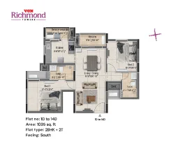 vgn richmond towers floor plan - d block 1 to 14th floor