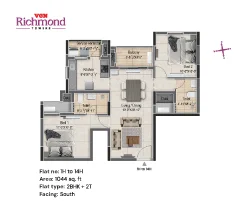 vgn richmond towers floor plan - h block 1 to 14th floor